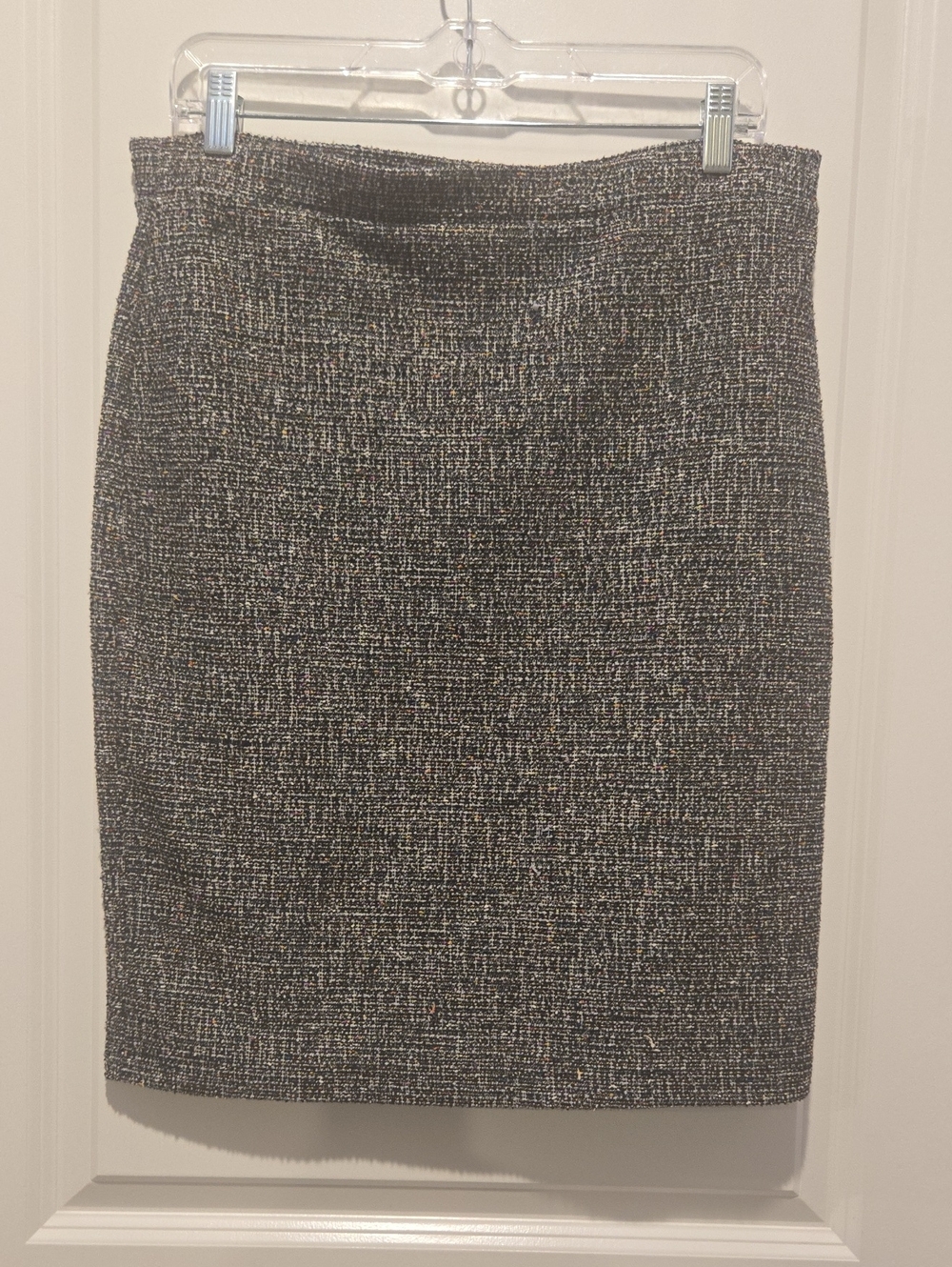 Leota Black and White Tweed Pencil Skirt